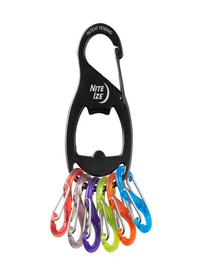 Nite Ize KeyRack and S-Biner - Stainless Steel Key Holder for Car, House & Other Keys - Key Chain with 6 Colorful S-Biners - Hiking Gear & Essentials - Black - Image 2